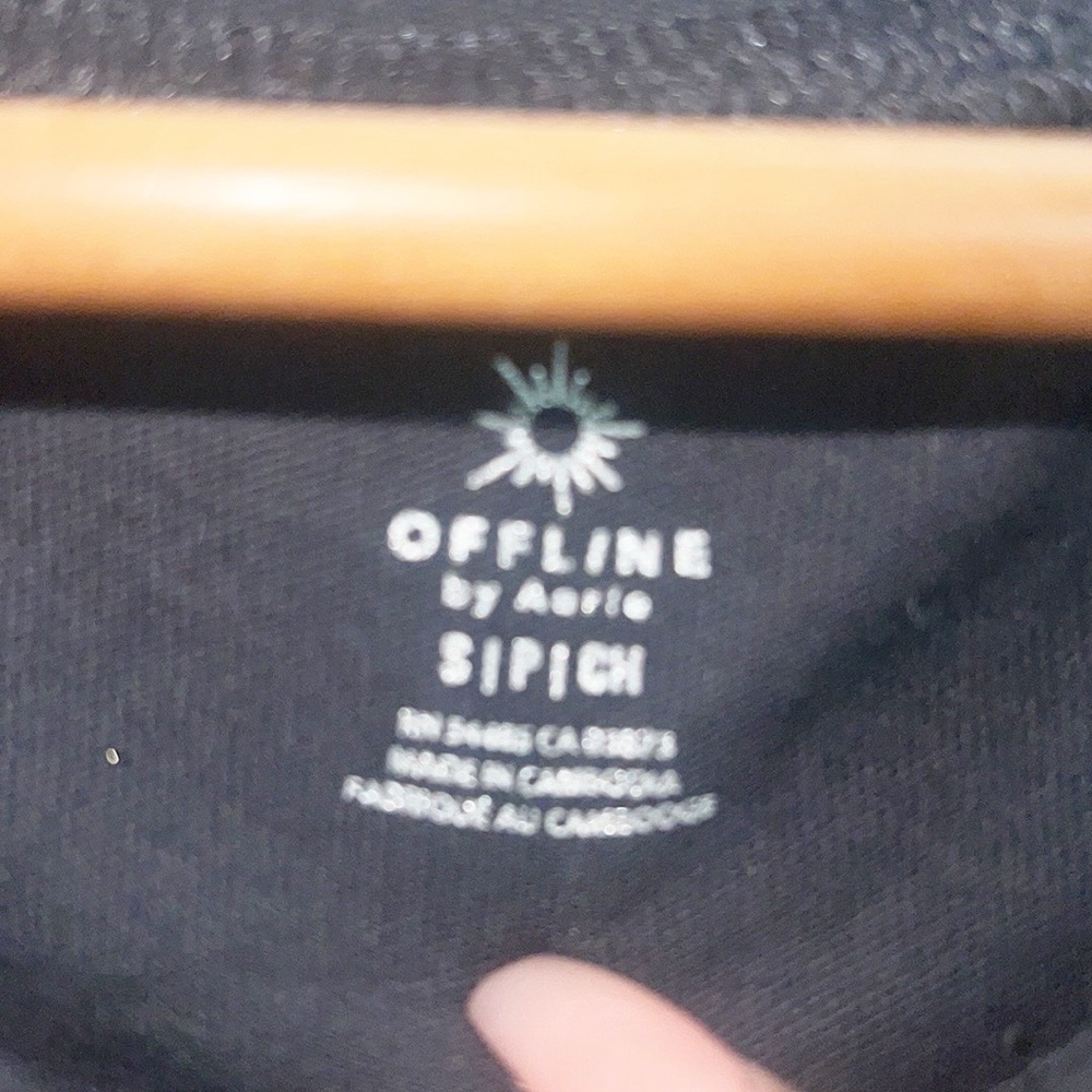 Offline By Aerie Cotton Black Tan Tie Dye Raw Hem Tie Front Short Sleeve Shirt - Picture 7 of 12
